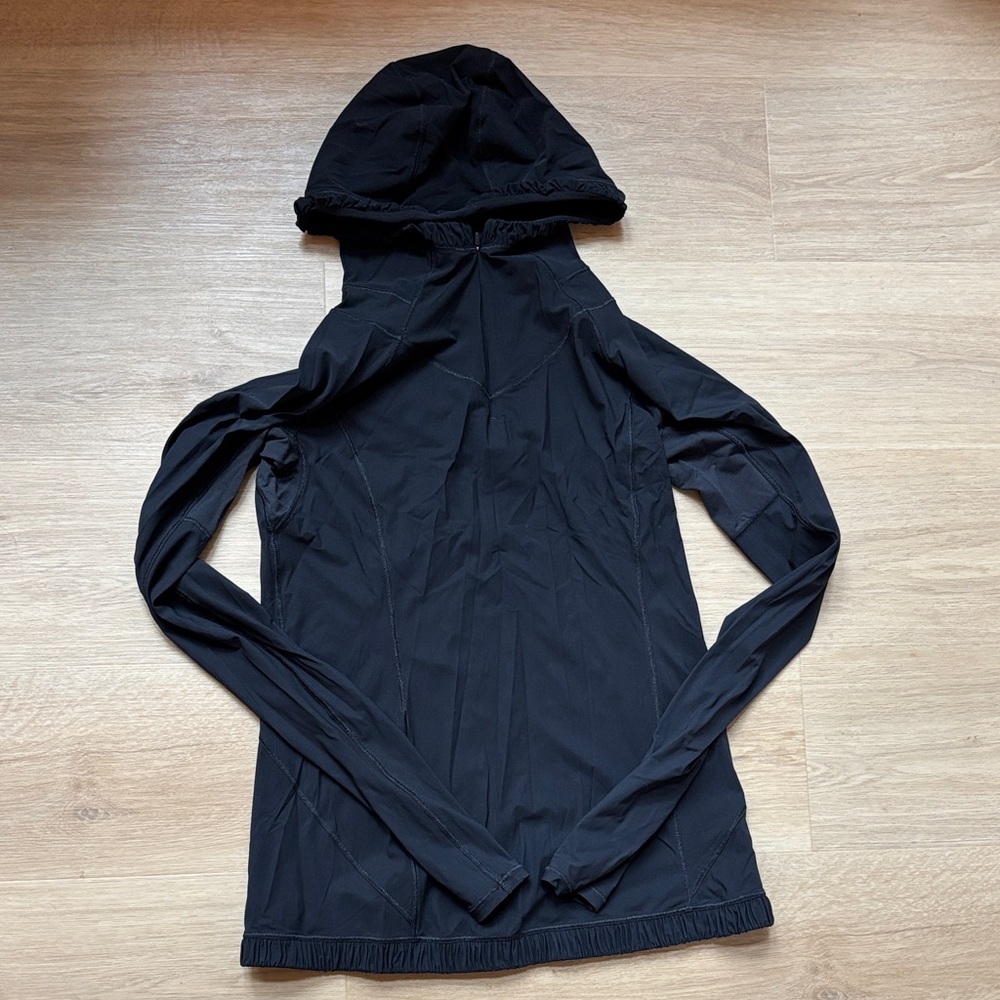 lululemon athletica Black Hooded UV Long Sleeve Top